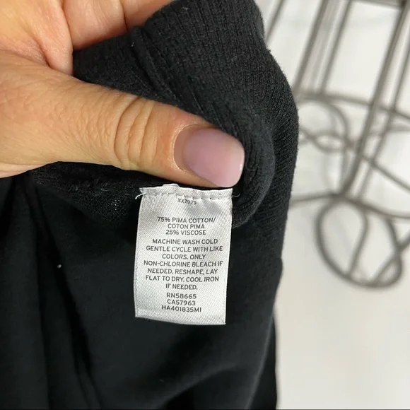 Halogen Black Boat Neck Pima Cotton & Viscose Sweater Size Medium - Picture 8 of 11